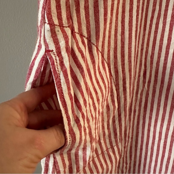 Max Studio Red Striped Linen Blend Shift Dress Size Small - Picture 5 of 14